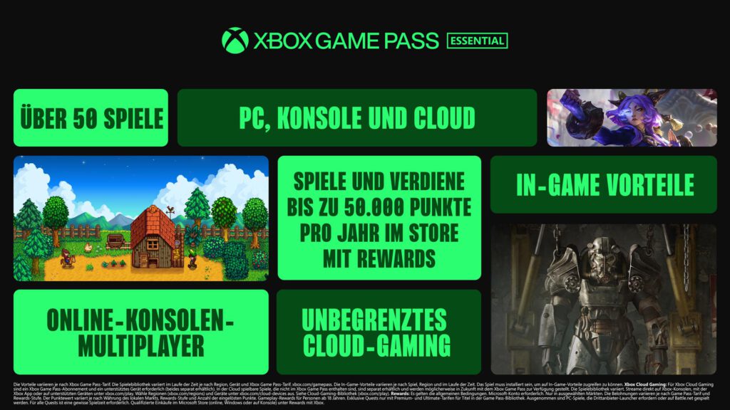 Xbox Gamepass Essential Übersicht (Oktober 2025)