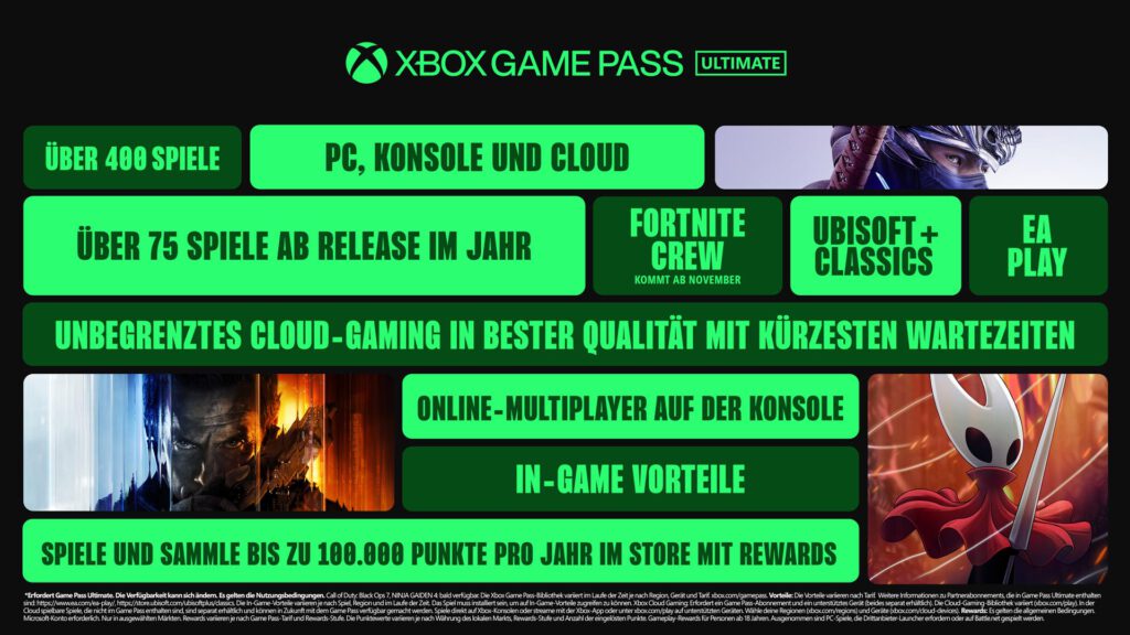 Xbox Gamepass Ultimate Übersicht (Oktober 2025)